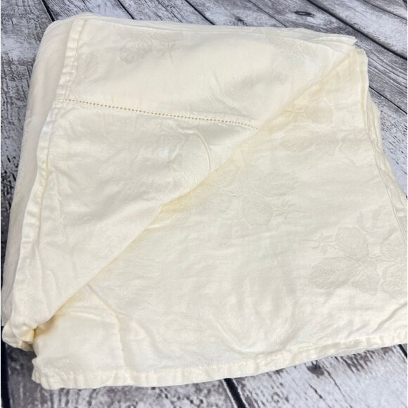 RALPH LAUREN Vintage King  Flat  Sheet TAN Cream  AVERY Floral Damask - Picture 1 of 5